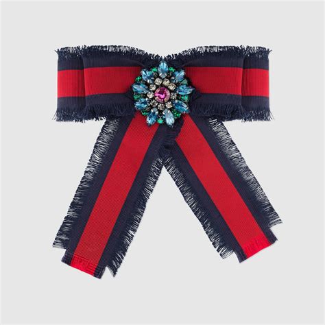 Gucci Web Grosgrain Bow Brooch 